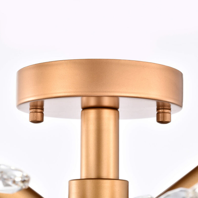 Grace 4-light Shiny Bronze Crystal Leaves Branches Flush Mount image number 7