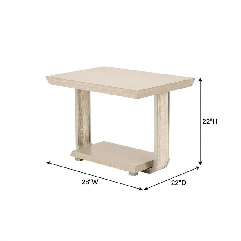 Michael Amini Lotus Bay End Table - Sand image number 8