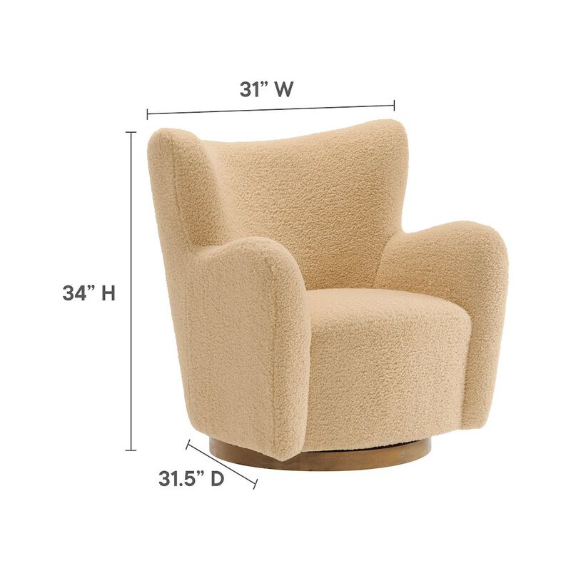 Montrose Wingback Sherpa Swivel Accent Chair image number 1