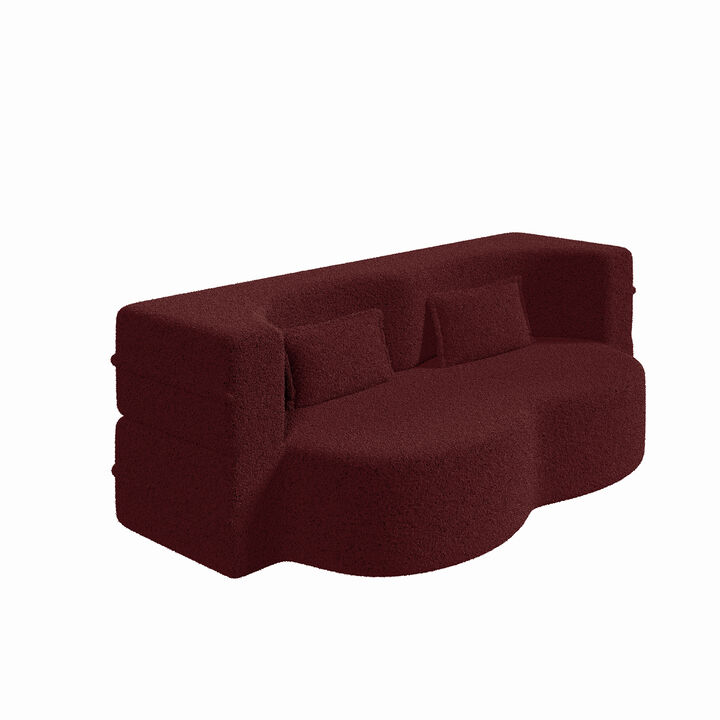 Merax Modern Floor Sofa with 2 Pillows