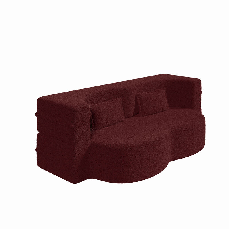 Merax Modern Floor Sofa with 2 Pillows