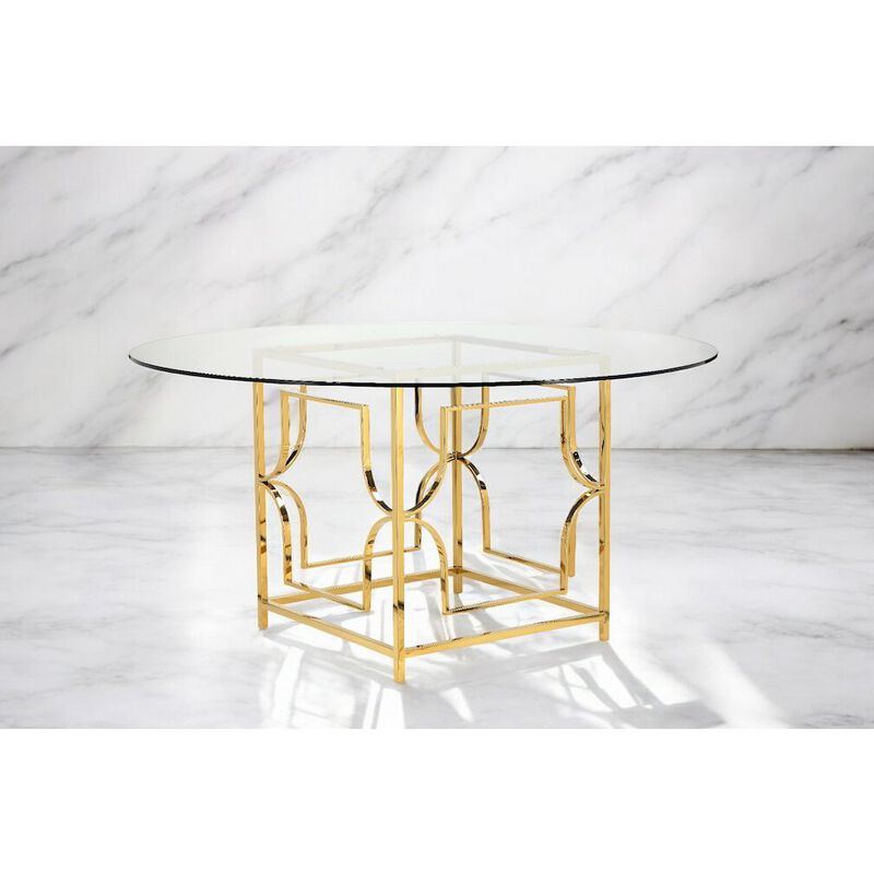 Pangea Home Z-Edward Dining Table Gold