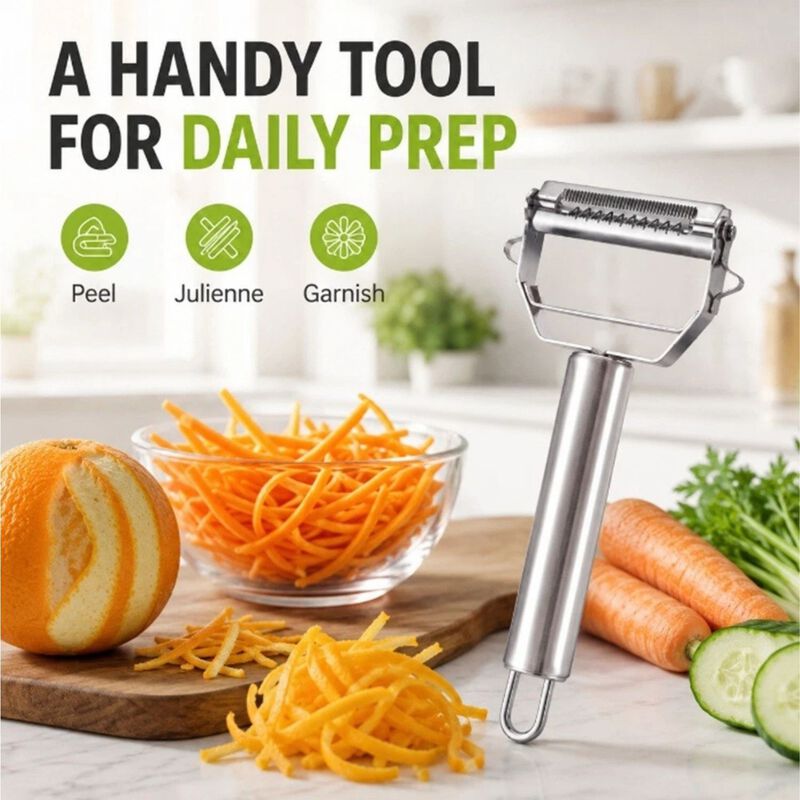 Stainless Steel Dual Blade Vegetable Peeler image number 3