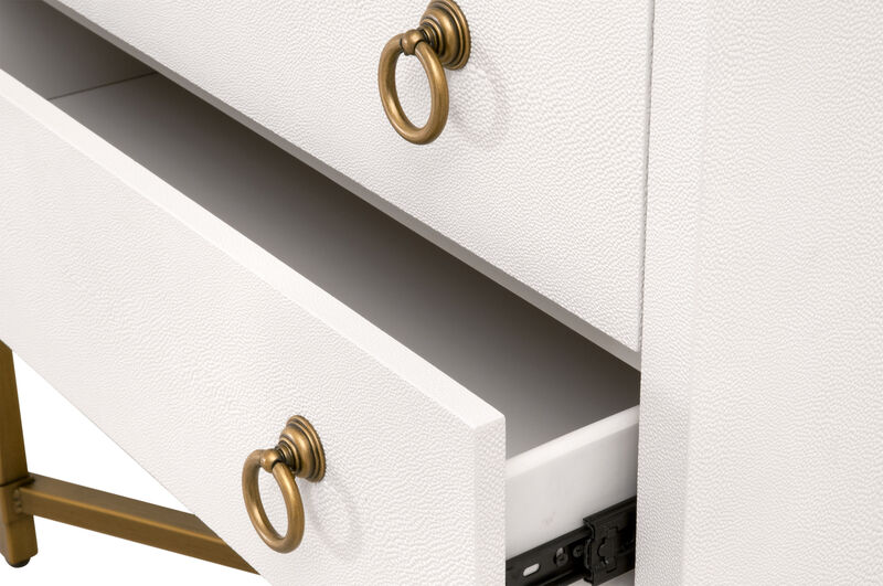 Pearl Shagreen 2-Drawer Nightstand