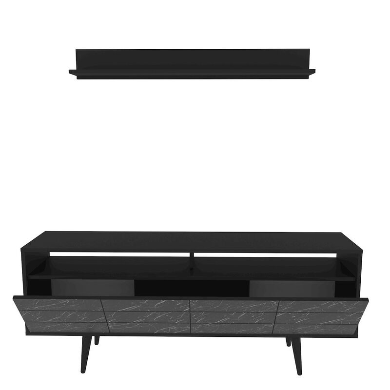 Decorotika Ola Tv Stand - Black & Bendire Marble
