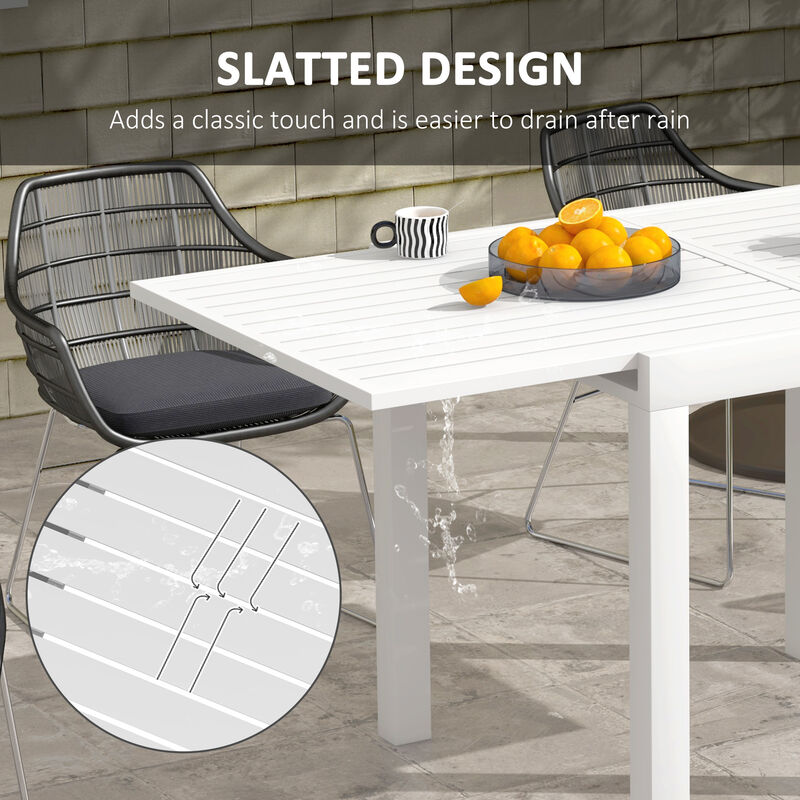 Extendable Patio Dining Table for 4-6 Outdoor Dining Table Gray