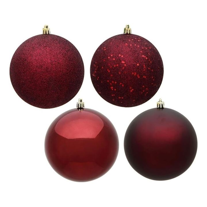 Vickerman 2.4" Burgundy Ball 4 Finish Asst 24/Bx