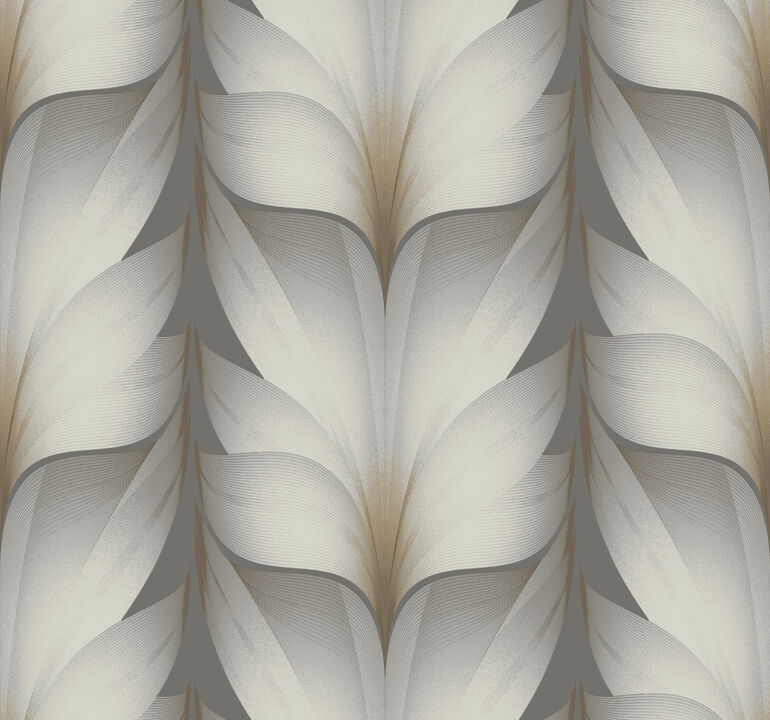 Lotus Light Stripe Charcoal Wallpaper