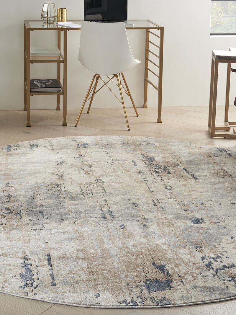 Quarry QUA01 Beige/Gray 7&rsquo;10&rdquo; x Round Rug image number 6
