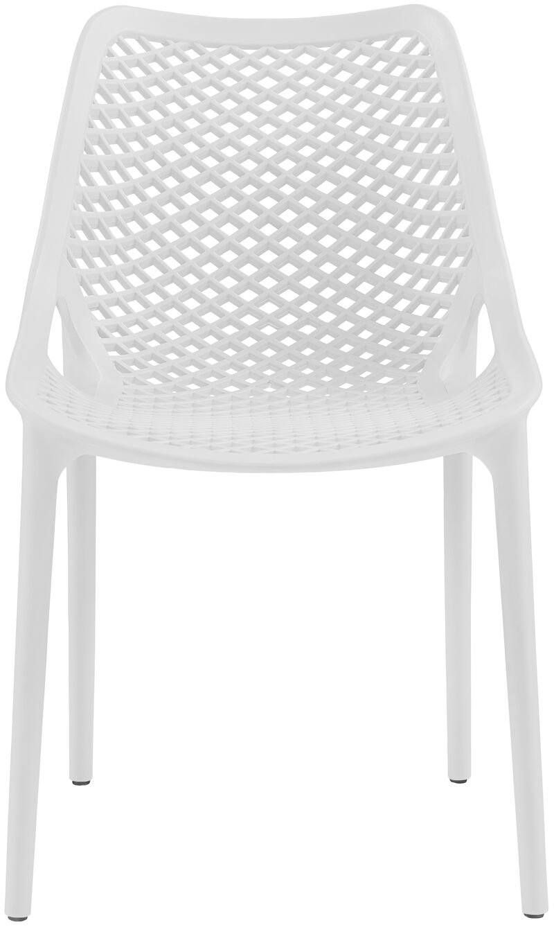 Meridian Furniture Mykonos White Outdoor Patio Dining Chair, Set of 4