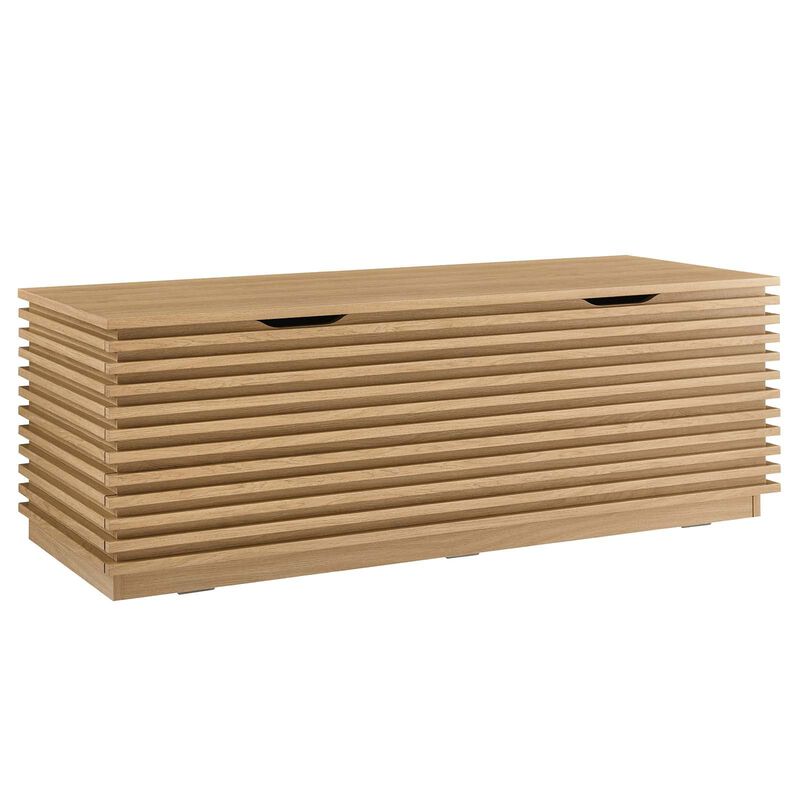 Modway Render 47" Wood Grain Storage Bench in Oak image number 0