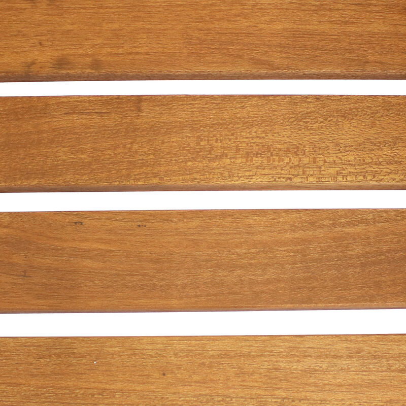 Sunnydaze 2-Person Meranti Wood Outdoor Bench with Pop-Up Table