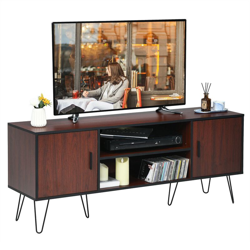 Retro Wooden TV Stand for TVs up to 65 Inches