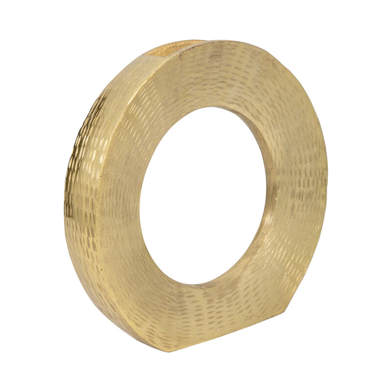 Metal Round Open Cut Out Vase image number 2