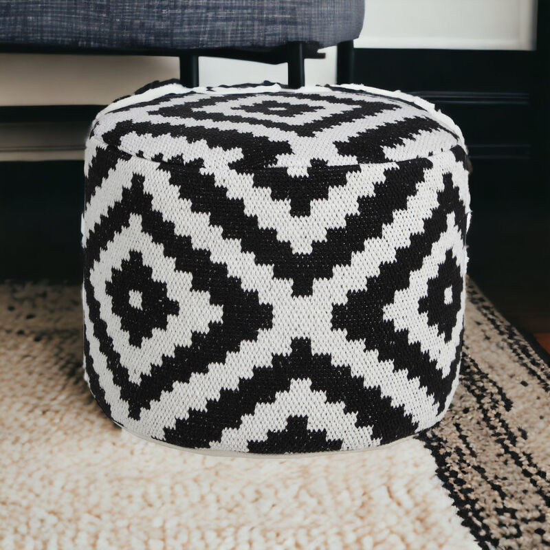 Modern Cotton Blend Ottoman Pouf for Stylish Living Room Decor