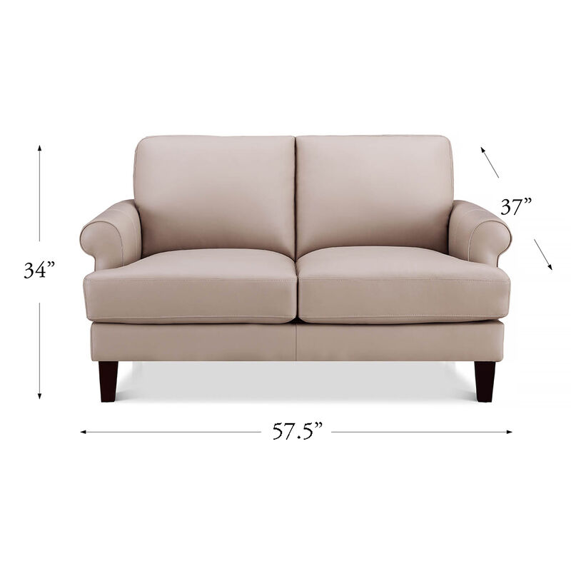 Dawn Top Grain Leather Loveseat