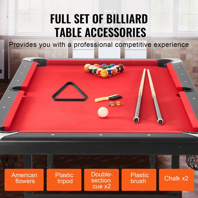 7 ft Portable Pool Table with Folding Legs Complete Game Set for Home image number 3