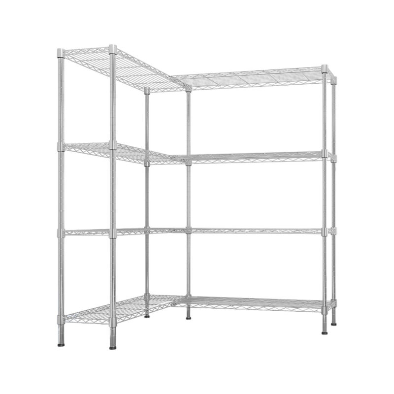 4-Tier Adjustable Wire Shelving Unit, Heavy-Duty Metal Storage Rack for Garage or Pantry