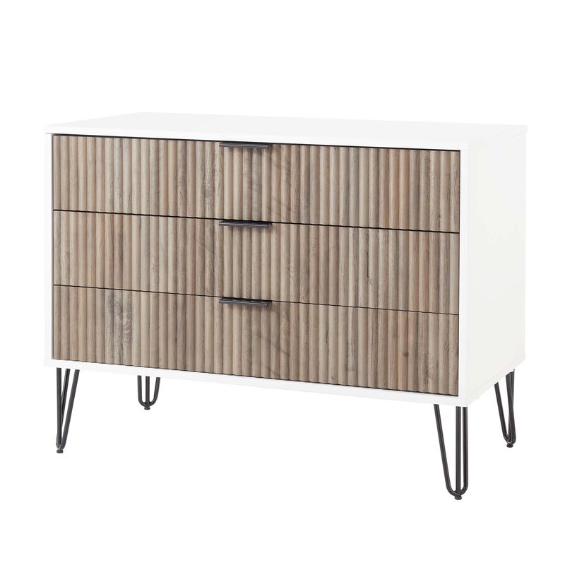 Dumbo Dresser and 2-Drawer Nightstand Set in White and Gray image number 2