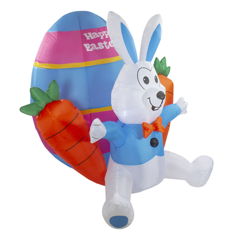 4' Inflatable Lighted Easter Bunny with Carrots Outdoor Decoration