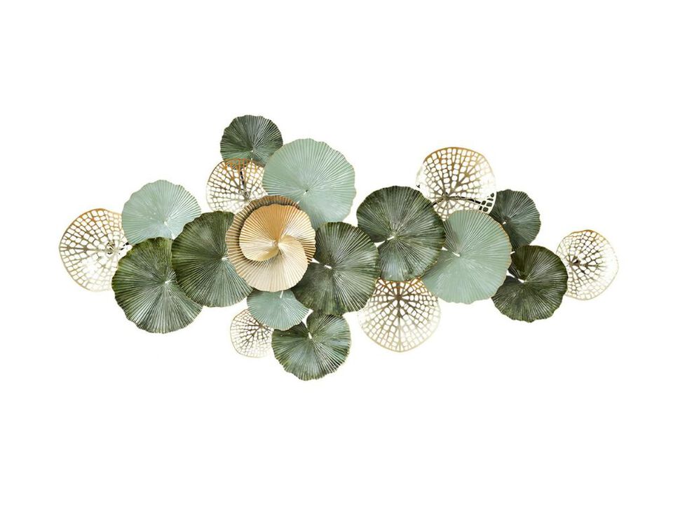 Large Metal Wall Art 3D Flower Leaves Lotus Decor for Living Room Bedroom