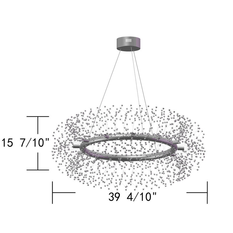 Modern Chandelier Crystal  Firework Round Pendant Ceiling Lighting For Dining Room image number 4