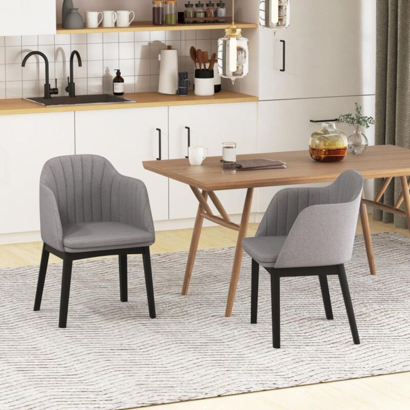 Hivvago Upholstered Velvet Accent Modern Dining Chairs Set of 2 with Curved Backrests