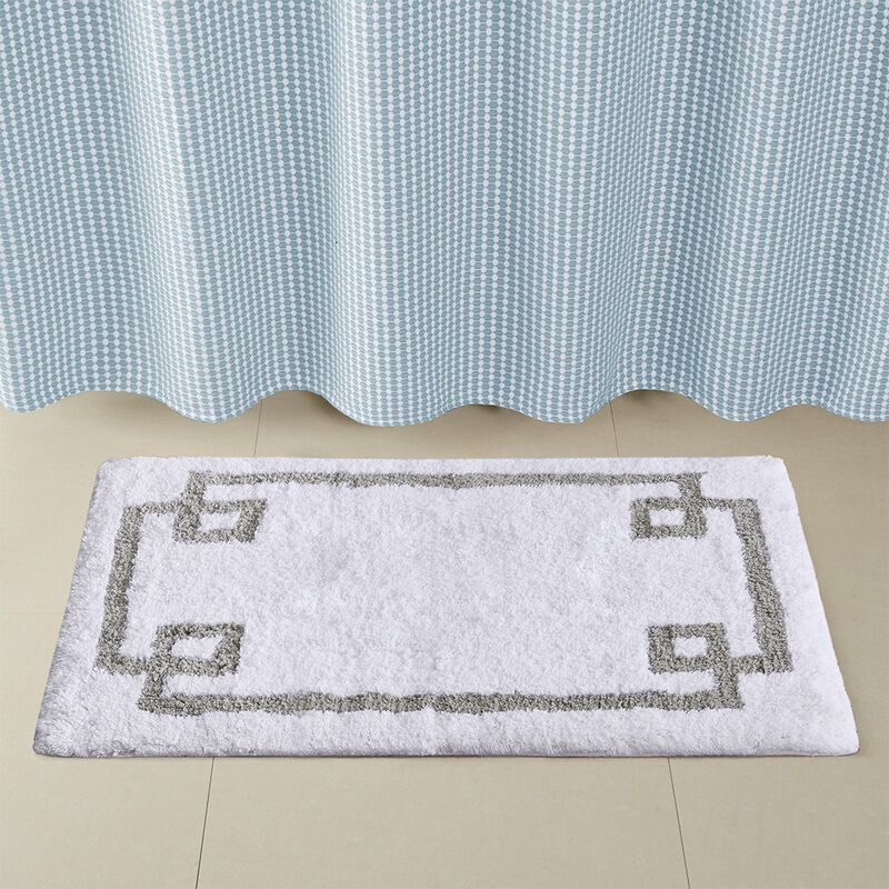 30x20 inch Blue Cotton Tufted Bath Rug 20x30
