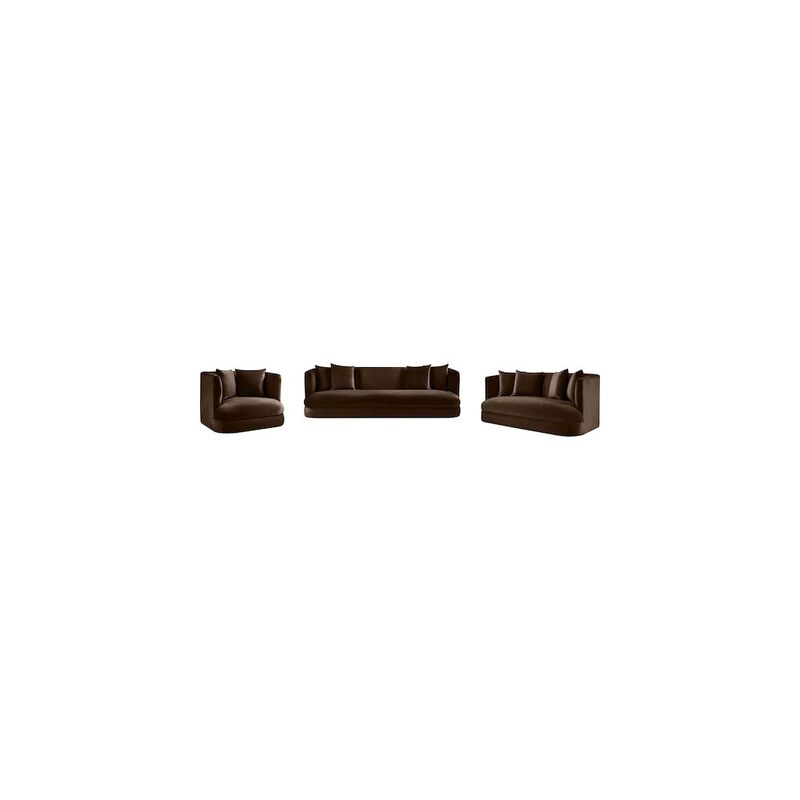 Meridian Furniture Alder Brown Velvet Sofa
