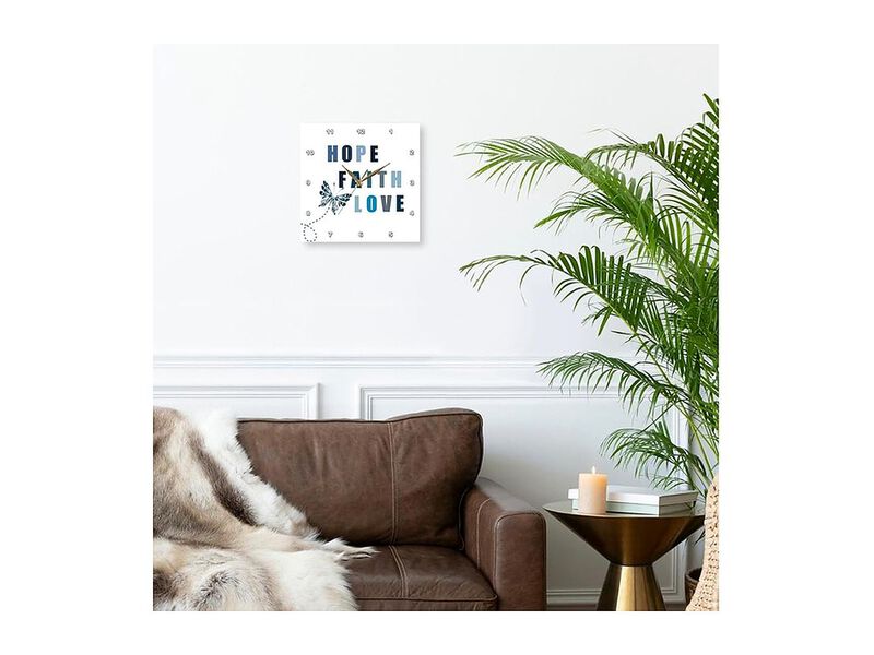 Blue Butterfly Inspirational Hope Faith Wall Clock 13 Inch Home Decor image number 2