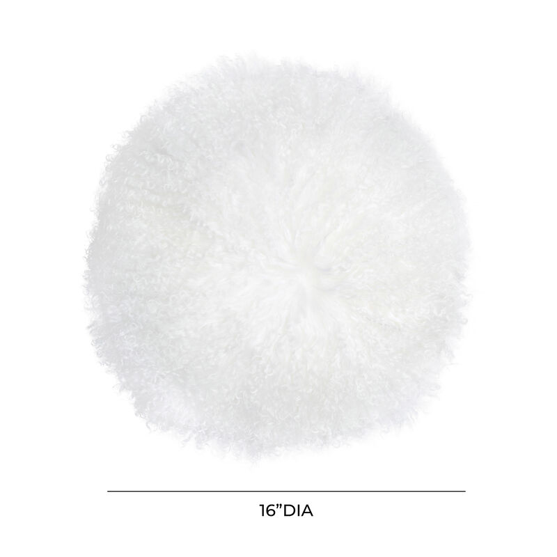 New Zealand White Sheepskin 16 Inch Round Pillow image number 3