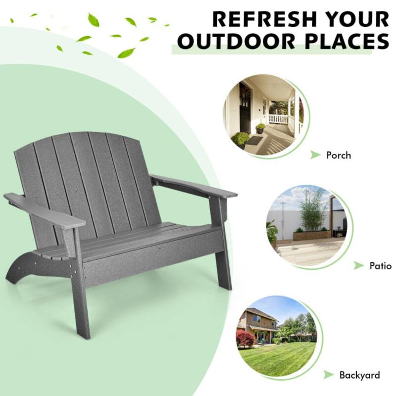 Hivvago HDPE Patio Adirondack Chair for Porch Garden Backyard