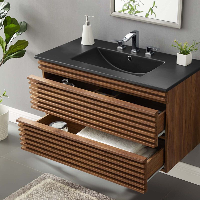 Render 36" Wall-Mount Bathroom Vanity image number 1