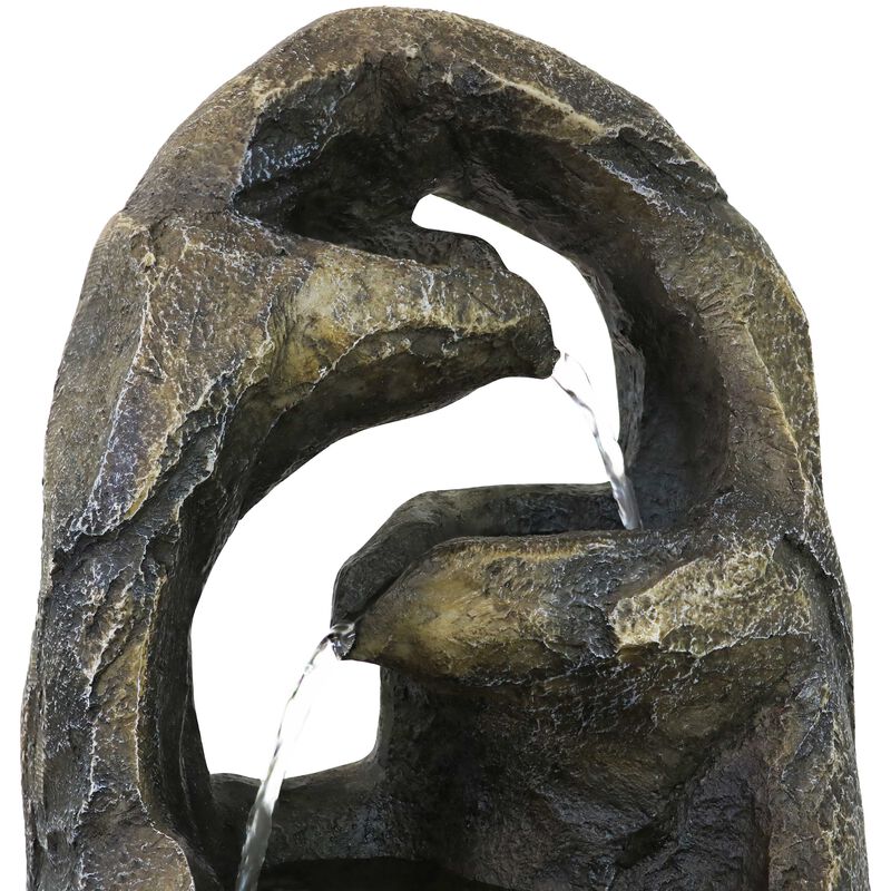 Sunnydaze Cavernous Rock Tiers Resin Indoor Water Fountain - 12 in