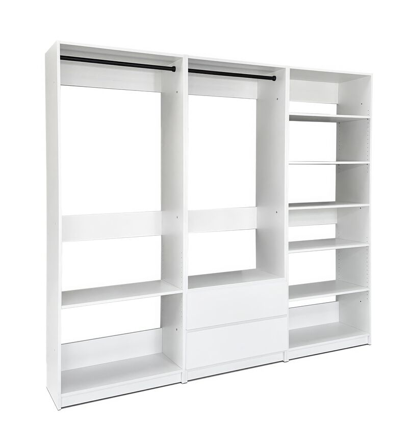 Prosper White Freestanding Walk in Wood Closet System