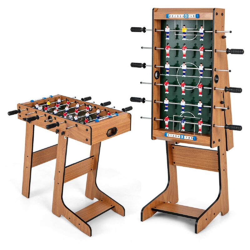 Portable Table Football Game with Sturdy Handles and 2 Included Footballs-Natural image number 0