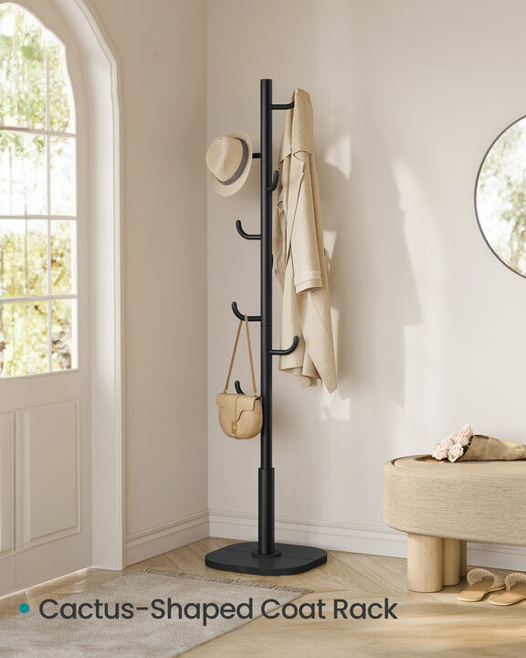 Freestanding cactus coat rack with sturdy hooks