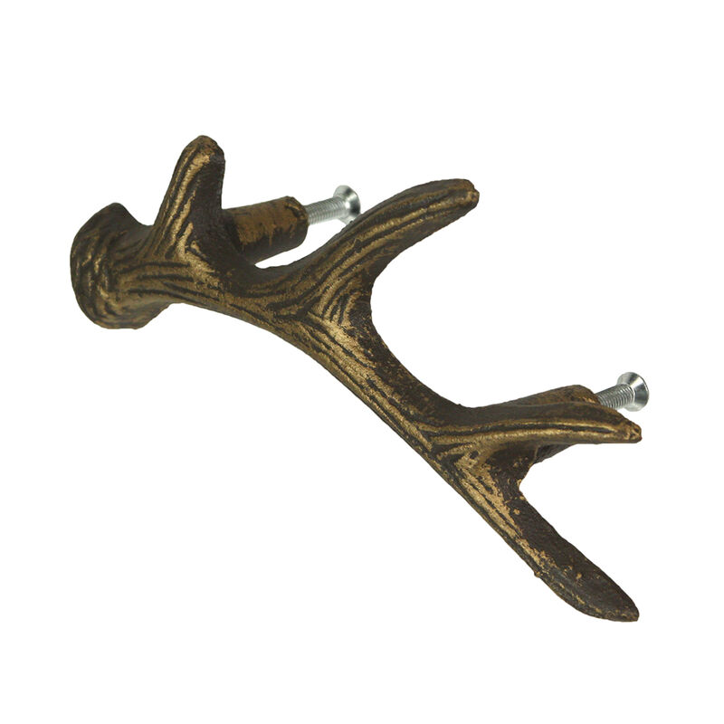 Set of 6 Antique Bronze Finish Cast Iron Deer Antler Drawer Pulls &ndash; Perfect for Cabinets and Dressers, 6.25 Inches Long, Ideal for Western-inspired Homes image number 3