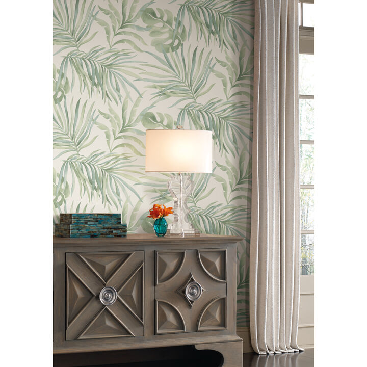 Paradise Palm Light Green Wallpaper (Set of 2)
