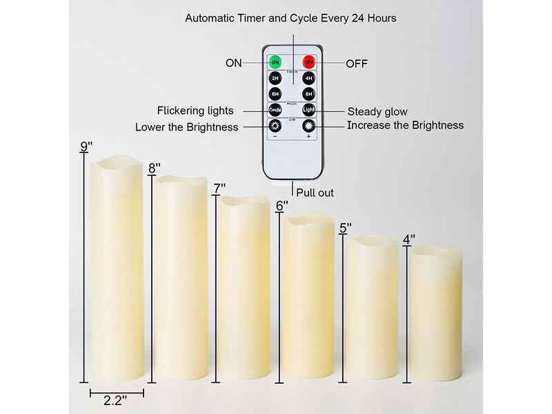 Flameless Candles Battery Operated LED Pillar Candles image number 2