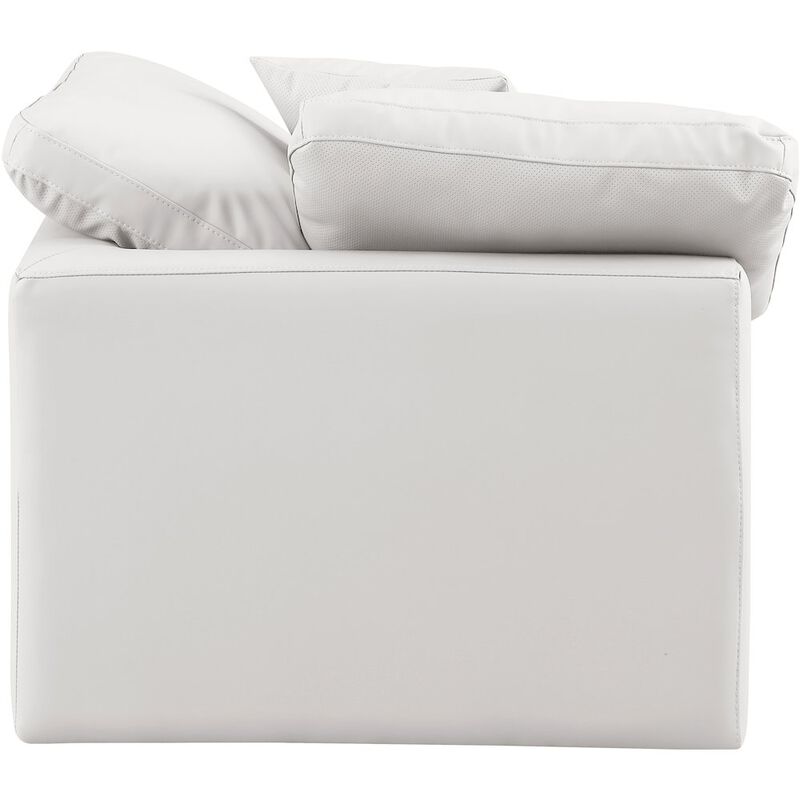 Meridian Furniture Indulge Cream Vegan Leather Corner Chair