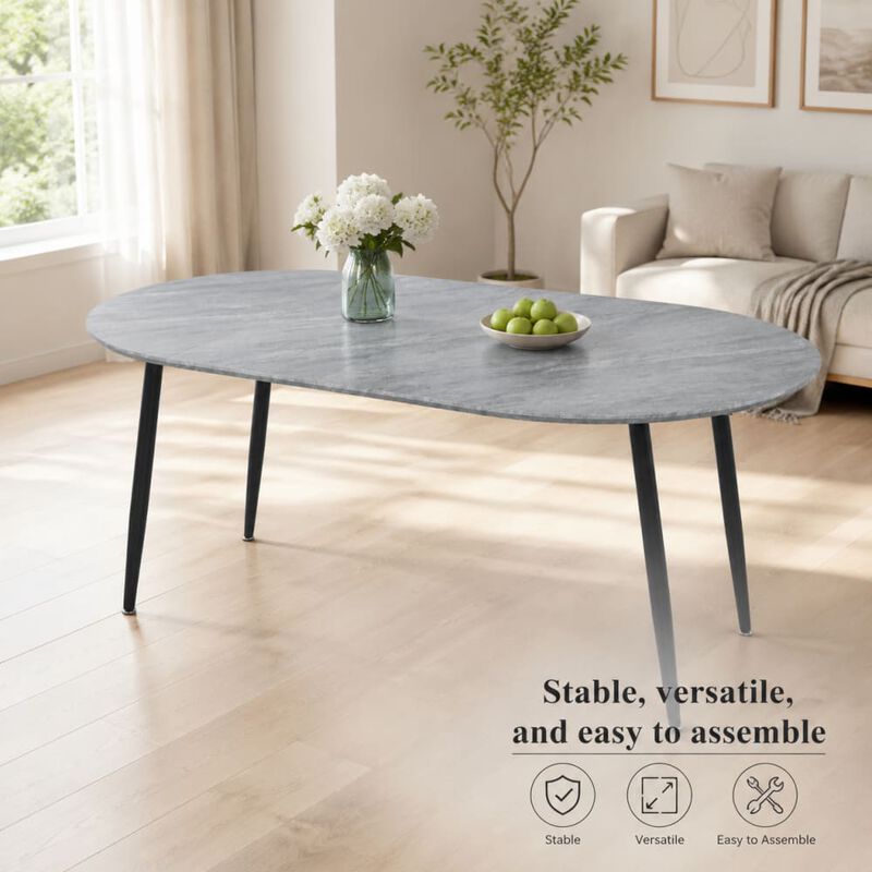 GOODSILO Extensible Multi-Functional Table with Sturdy Wood Legs for Dining, Office, and Coffee Use, 100/140/180cm image number 4