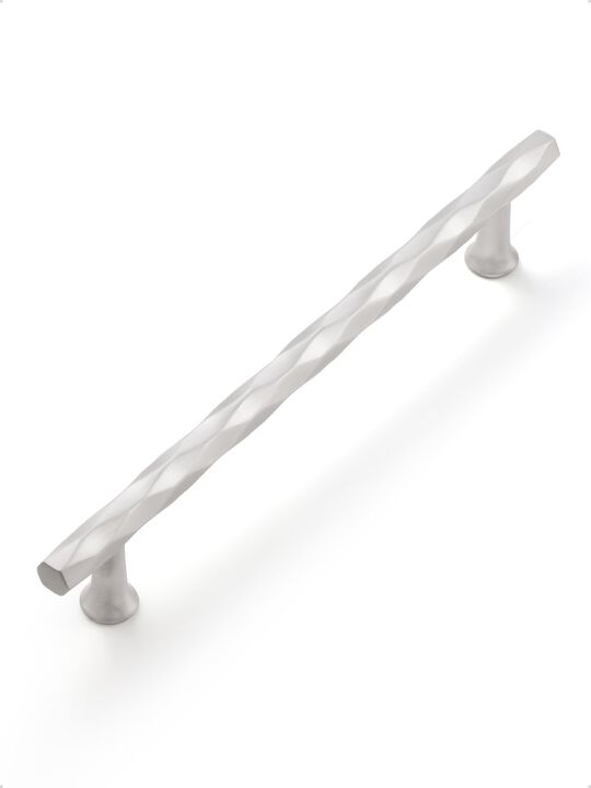 JIASENBAO Brushed Nickel Cabinet Pulls 6.3"" Hole Center 5 Pack Hammered Silver Cabinet Handles Decorative Kitchen Drawer Dresse