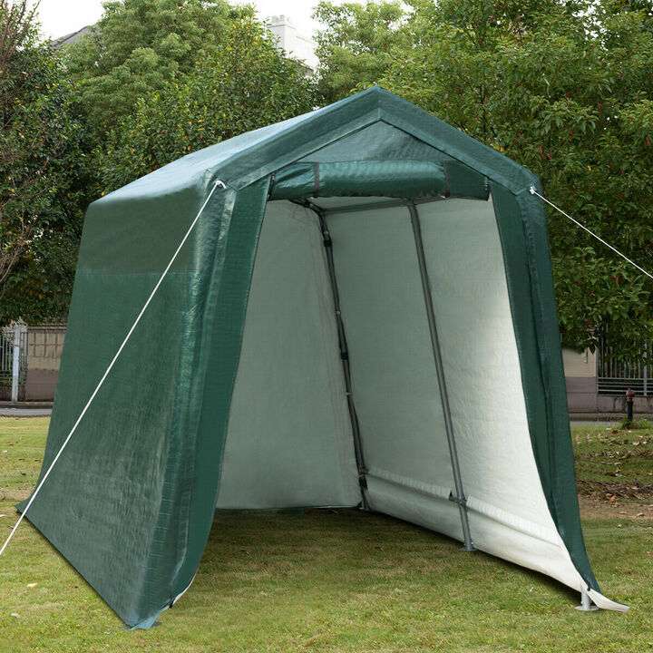 Outdoor Carport Shed with Sidewalls and Waterproof Ripstop Cover