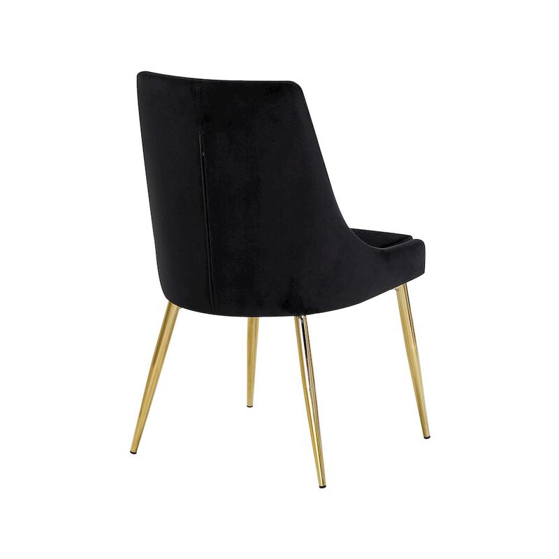 Meridian Furniture Karina Black Velvet Dining Chair, Set of 2