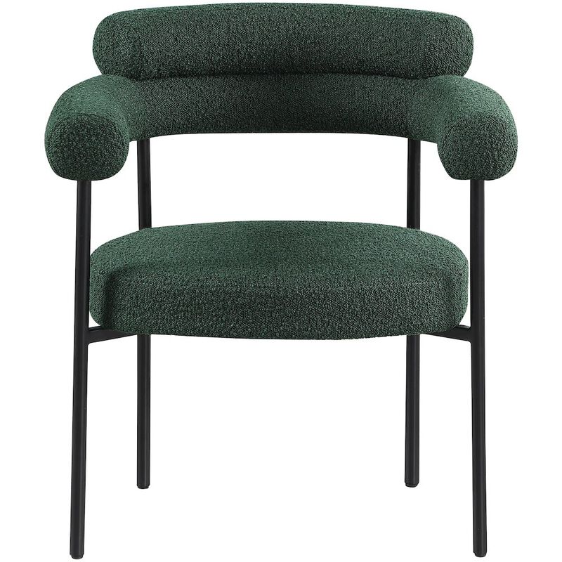 Meridian Furniture Blake Green Boucle Fabric Dining Chair, Set of 2