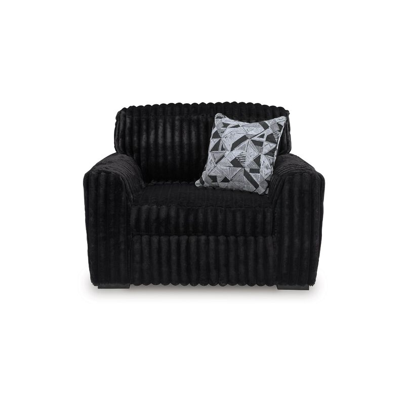 Addy Oversized Sofa Armchair, 1 Accent Pillow, Onyx Black Corduroy image number 2