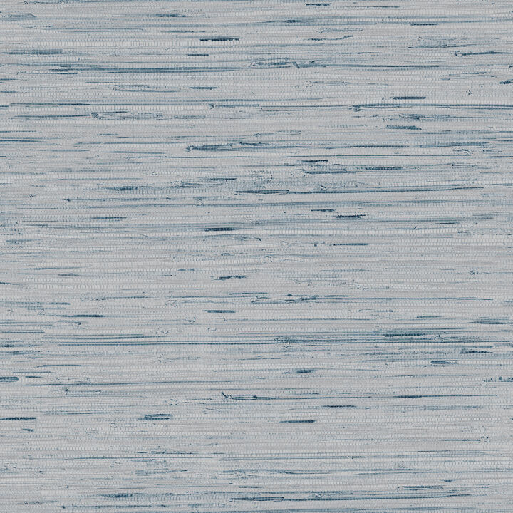 Lustrous Grasscloth Blue & Gold Wallpaper