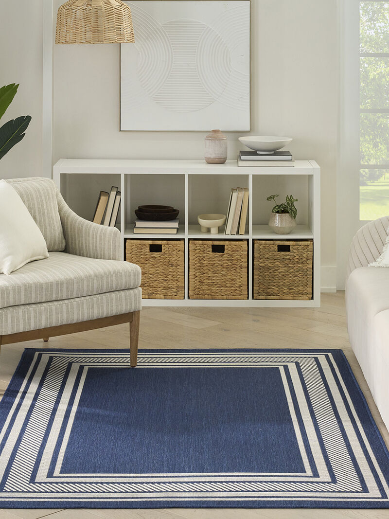 Horizon Indoor/Outdoor HOZ03 Navy 6' x 9' Rug