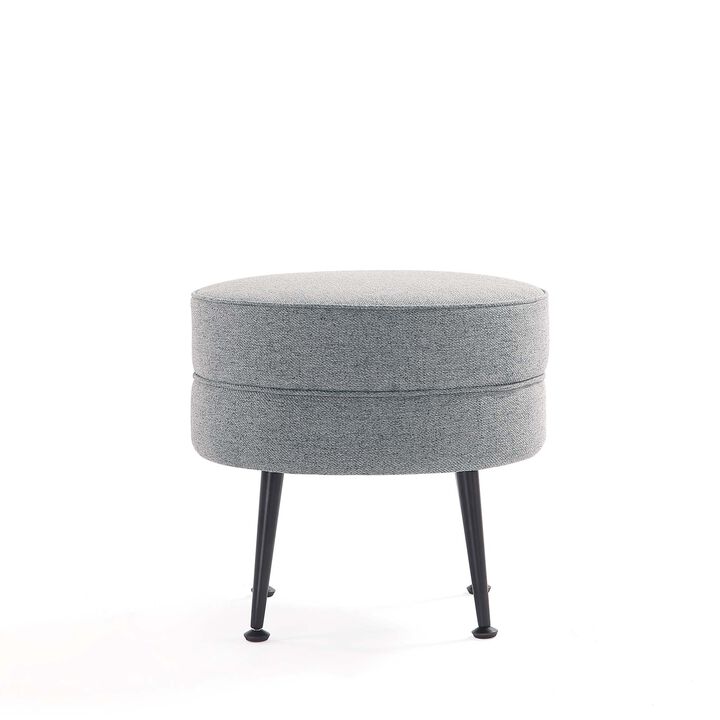 Bailey Gray and Black Ottomans (Set of 2)